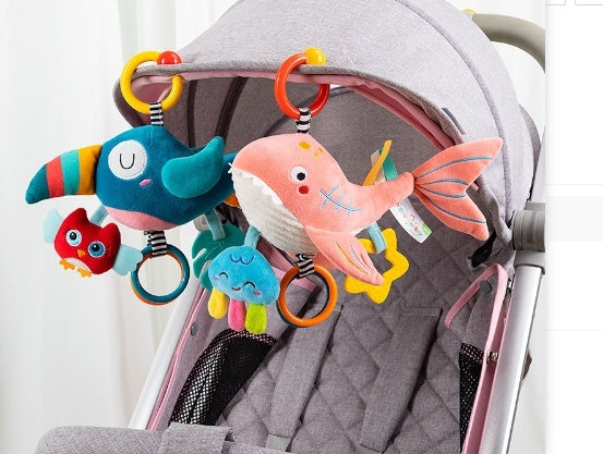 Baby Music Pulling Bell Doll Stroller Pendant Car Safety Seat Comfort Toy