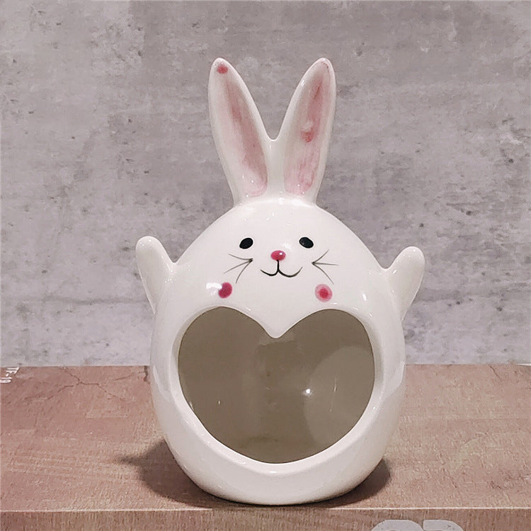 Popular Halloween Ceramic Ghost Candlestick Ware Decoration Home Table Top Scented Candle Container