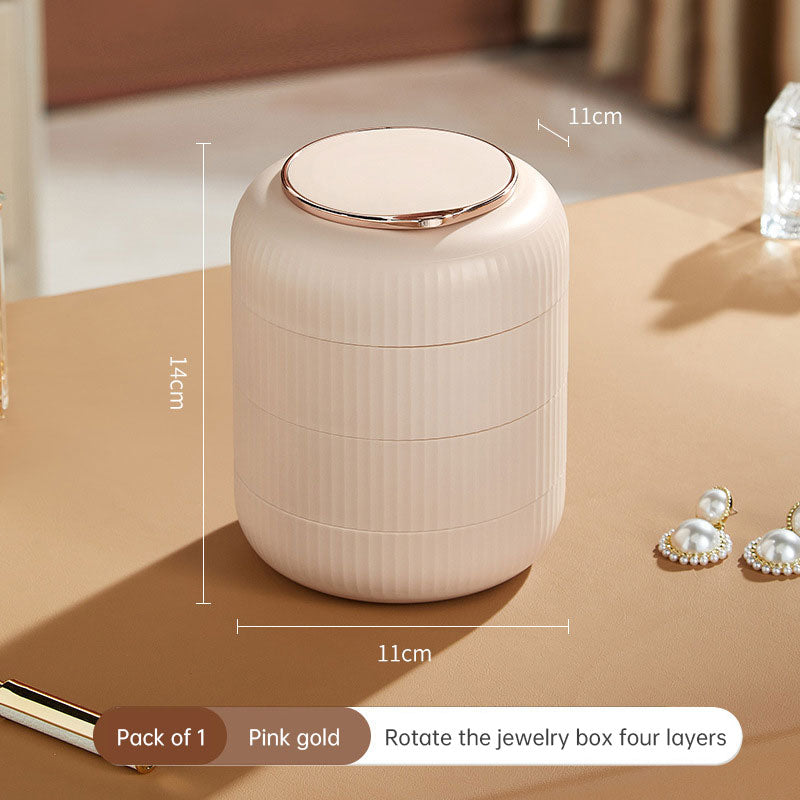 Light luxury senior home living supplies multi-layer rotating jewelry box dressing table earrings ring hand jewelry storage box
