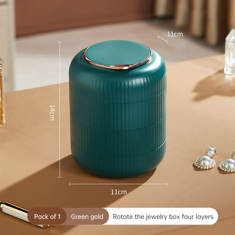 Light luxury senior home living supplies multi-layer rotating jewelry box dressing table earrings ring hand jewelry storage box
