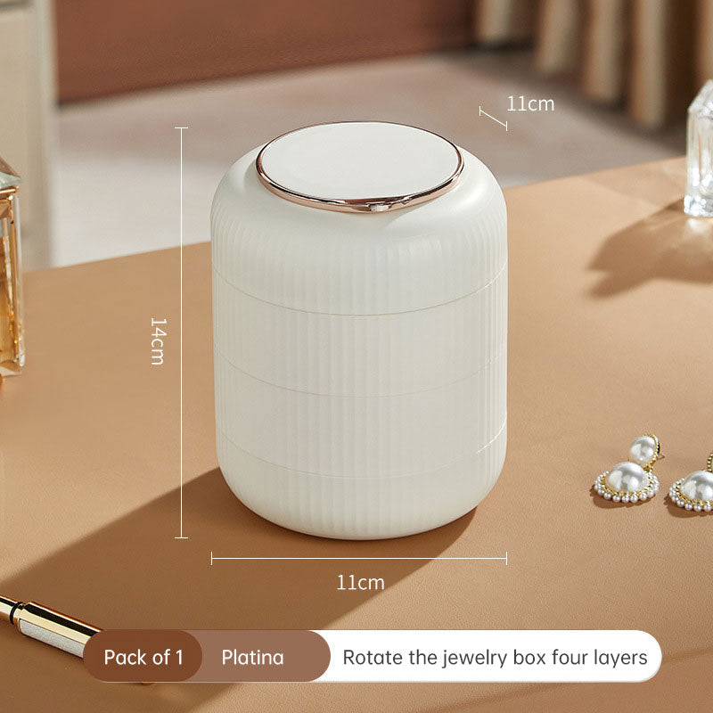 Light luxury senior home living supplies multi-layer rotating jewelry box dressing table earrings ring hand jewelry storage box