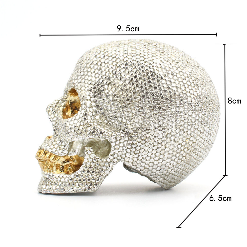 Pearlescent Skeleton Ornament Mini Small Head Desktop Home Decoration
