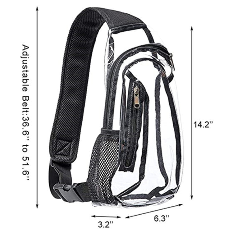PVC Transparent Shoulder Messenger Bag For Outdoor Travel