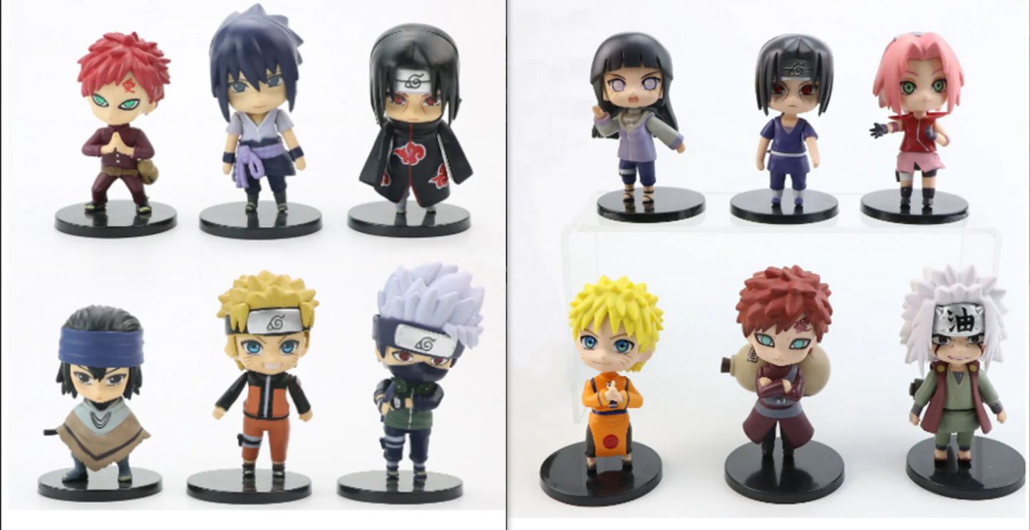 Hot 12pcs/set Naruto Anime Figures Toys Dolls Kid Gift