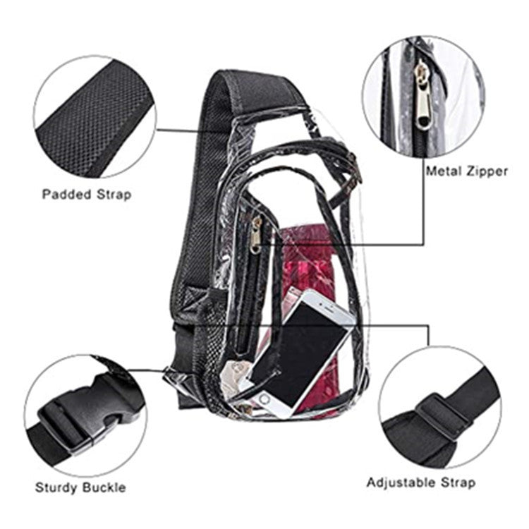 PVC Transparent Shoulder Messenger Bag For Outdoor Travel