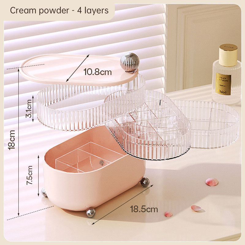 Desktop Storage Box Light Luxury Home Living Items Jewelry Debris Dust & Moisture Proof Cover Rotating Cosmetic Storage