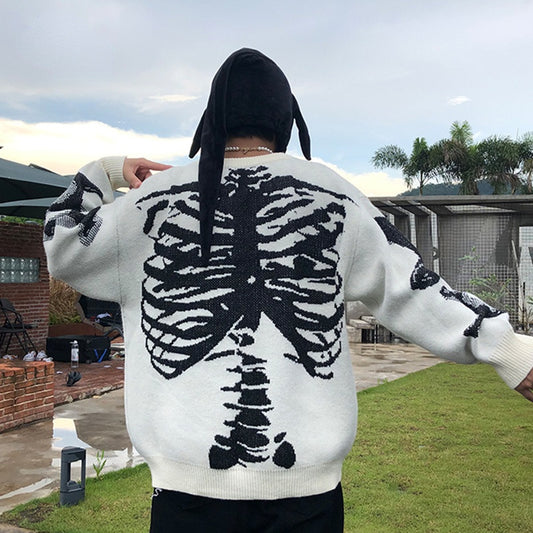 Skull Round Neck Long Sleeve Men And Women Fashion Sweater