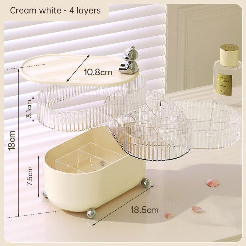 Desktop Storage Box Light Luxury Home Living Items Jewelry Debris Dust & Moisture Proof Cover Rotating Cosmetic Storage