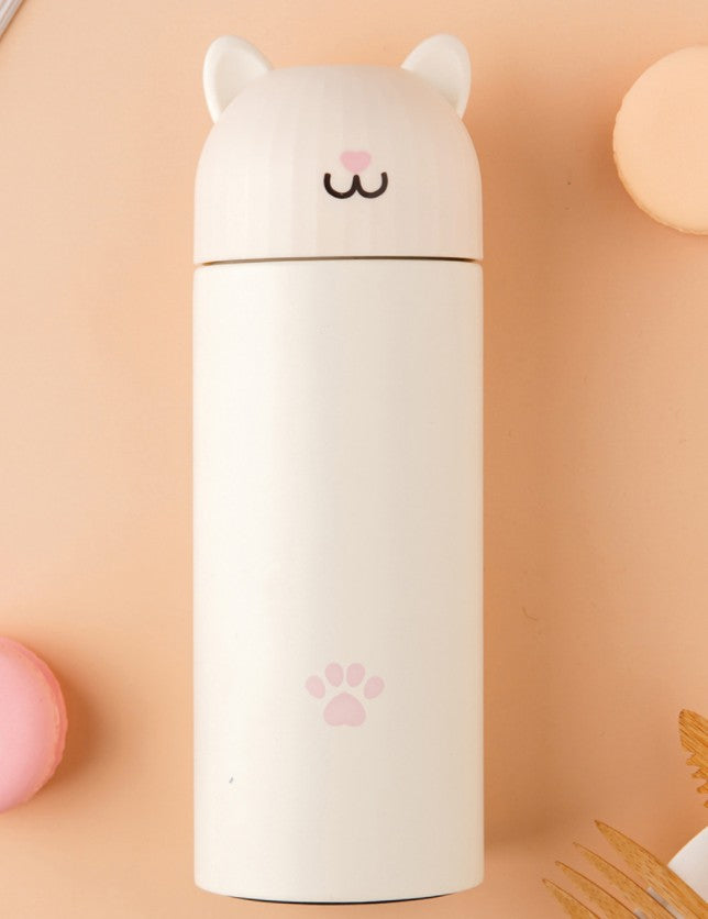 Stainless steel smart cat creative thermos mug Portable cute girl student personality digital display children thermos mug